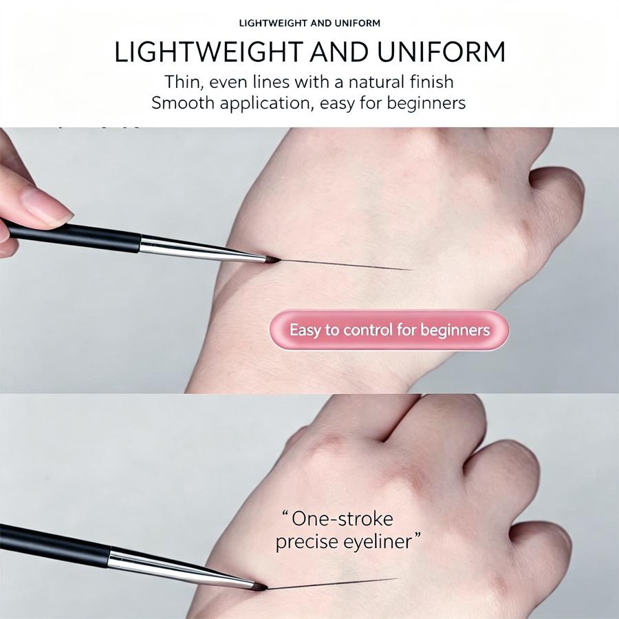 3Pcs Upgrade Blade Eyeliner Brush Set, Ultra‑Thin Fine Angled Flat Eyebrow Brush, Precision Detail Brush for Liner & Under Eye Shadow