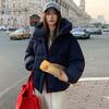 2026 Winter Womens Short Puffer Coat Light Luxury Cloud Feel Thick Warm Hooded Cotton Jacket Solid Color