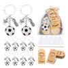 Pack of 10 Portable Soccer Fan Accessory Keychains with Football Ball Cleats Cloth Decoration