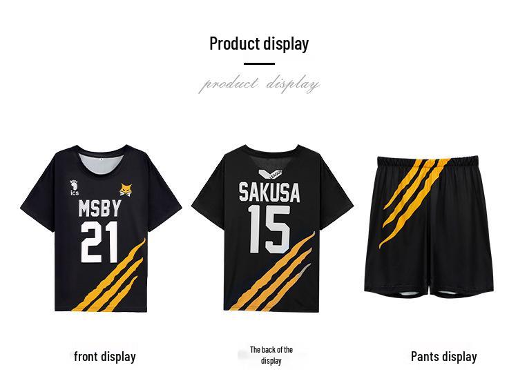 Haikyuu!! Bokuto & Hinata Black Wolves Volleyball Cosplay Summer Set