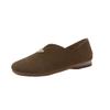 Fashion Original Sheep Suede Loafers Women Shoes Round Toe Flats Luxury Soft Soles Elegant Slip on 2024 New Genuine Leather Shoes
