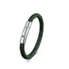European and American Leather Bracelet Stainless Steel Snap Button Men's Woven Leather Bracelet