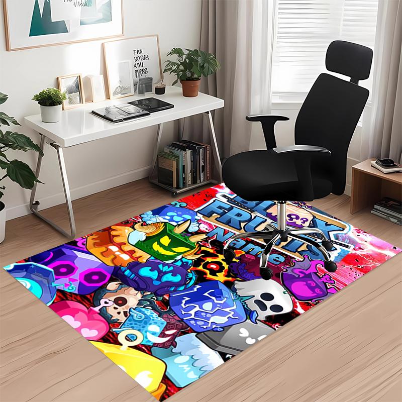 Tappeto Stampato Blox Fruits con Nome Personalizzato, per Sedia da Ufficio Soggiorno Camera da Letto Cucina Decorazioni Regali.