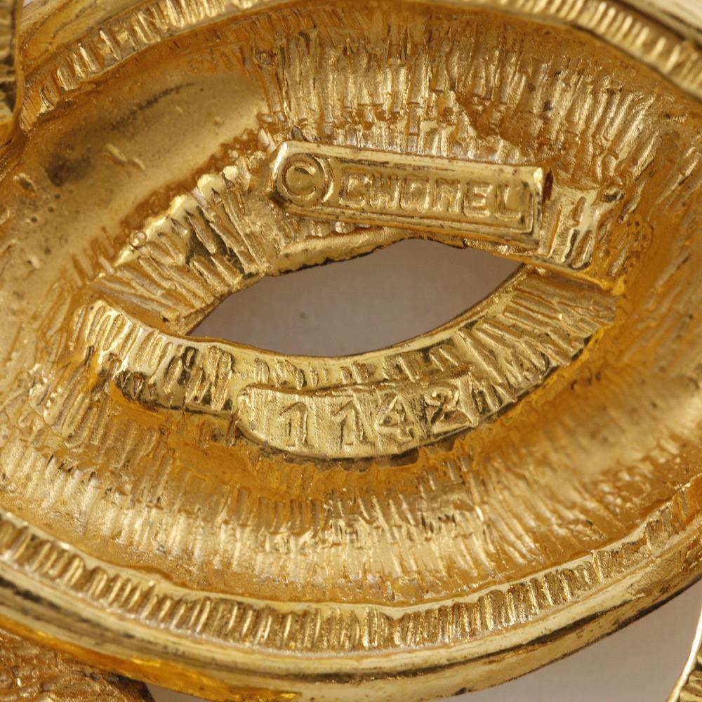 CHANEL COCO Mark Brooch Matelasse vintage Plated Gold 17.7g Women Used