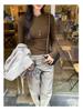 Damen Weißes Langarm-Basisshirt mit Hohlmuster - Herbst/Winter 2026 Kollektion