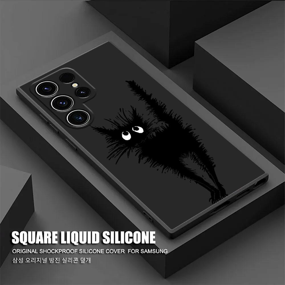 Terrifying Cute Black Cat Knife Phone Case For Samsung Galaxy S26 Ultra Cases S25 FE S24 S23 S21 Ultra S20 FE S22 S26 Plus Cover