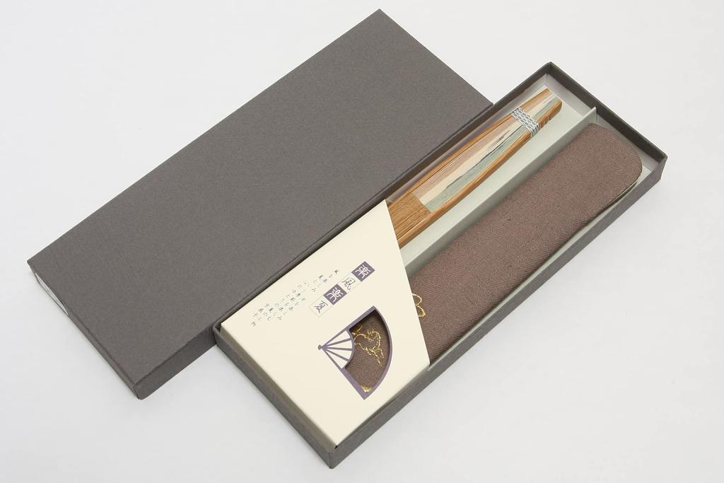 Handcrafted by Kyoto with Fan Case and Paper Box [Hasegawa] Men's Kyoto-style Fan, Artisans, (gourd Design)