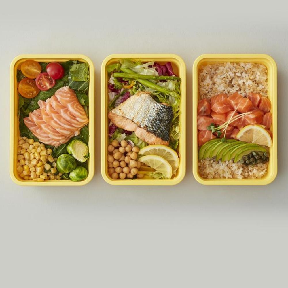 LocknLock Meal Prep Single-Layer Lunch Box Yellow 3-Pack