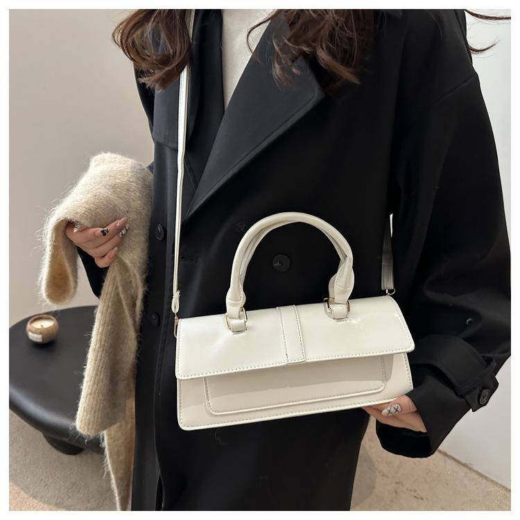 New Arrival Faux Leather Square Shoulder Bag Magnetic Closure Crossbody Handbag for Women