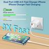 Fast Charger iPhone, Dual Port A/C Charging Adapter, 2Pack Quick Double Wall Charger Block, Apple Charger Block 10FT USBC To Lightning Cable for