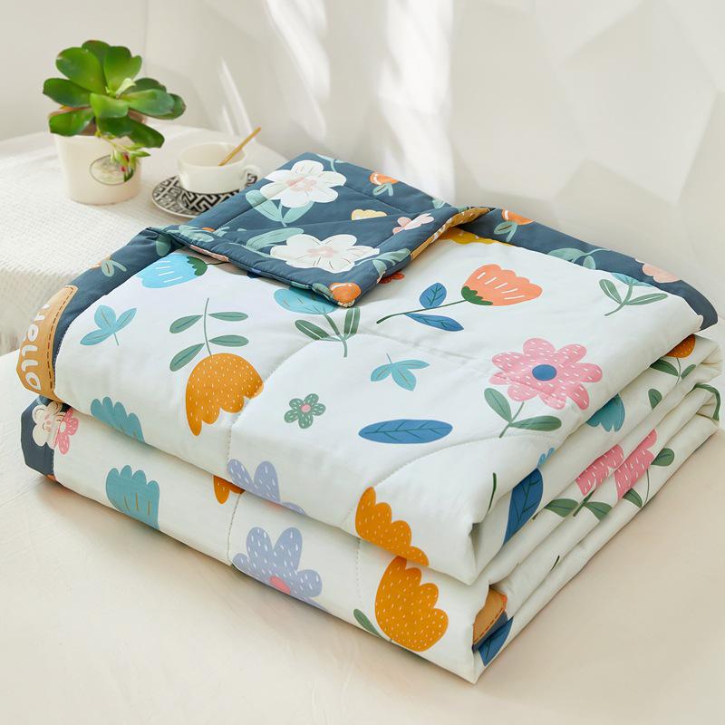 Summer Cool Cotton Quilt: Lightweight, Printed, for Double or Single Bedding