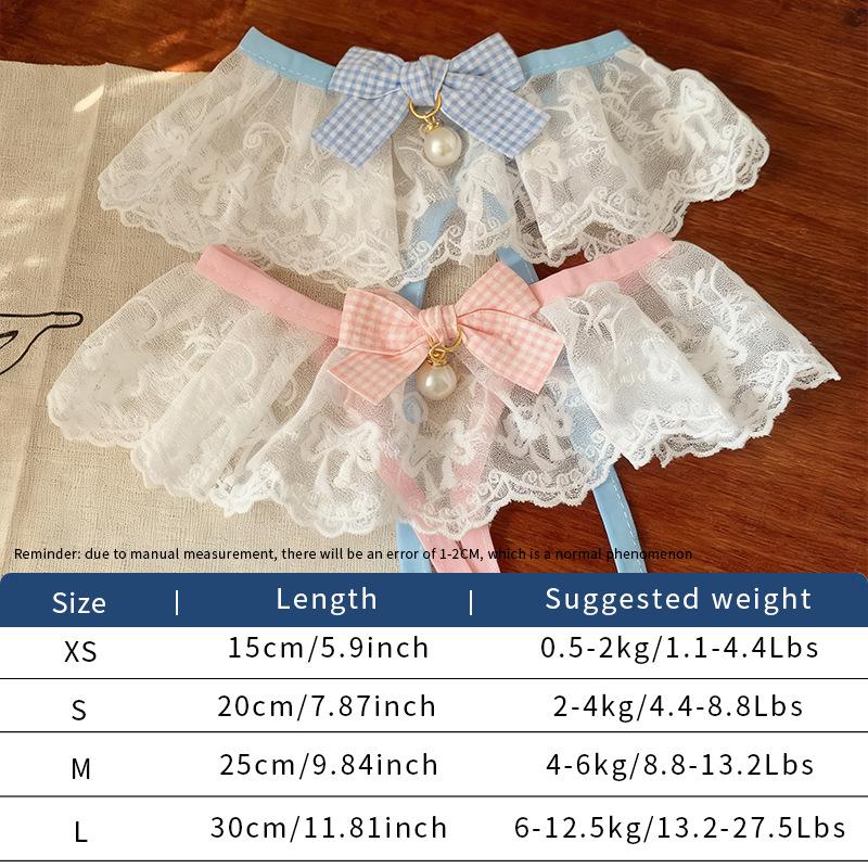 Pet Plush Doll Scarf: Cute Lace Bow Tie Collar for Cats & Dogs