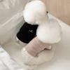 Bichon Frise Knitted Vest Autumn Pet Warmth Clothes Teddy Patchwork Embroidered Faux Two-Piece Bottoming Shirt