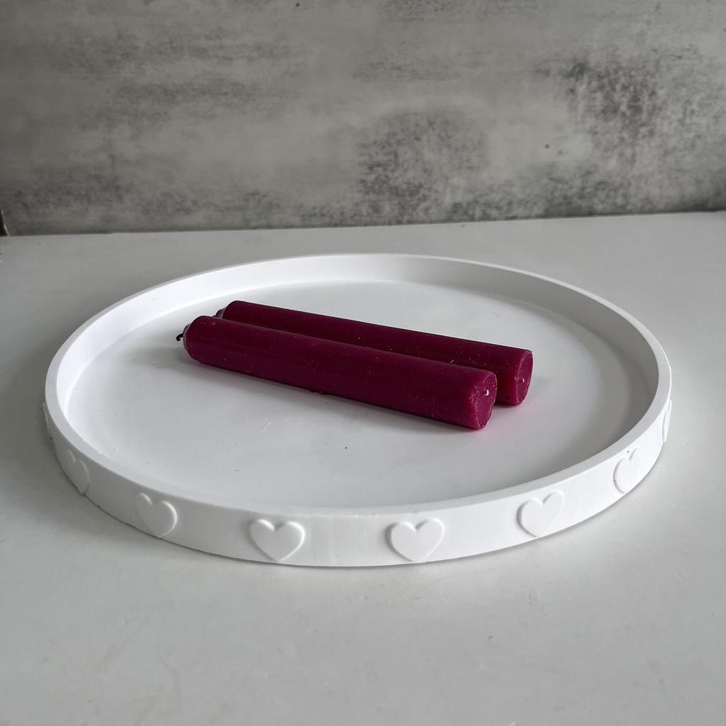 Round Cement Tray Silicone Molds Handmade Plaster Epoxy Concrete Coaster Mould Round Beads Decor Storage Plate Dish Home Decor