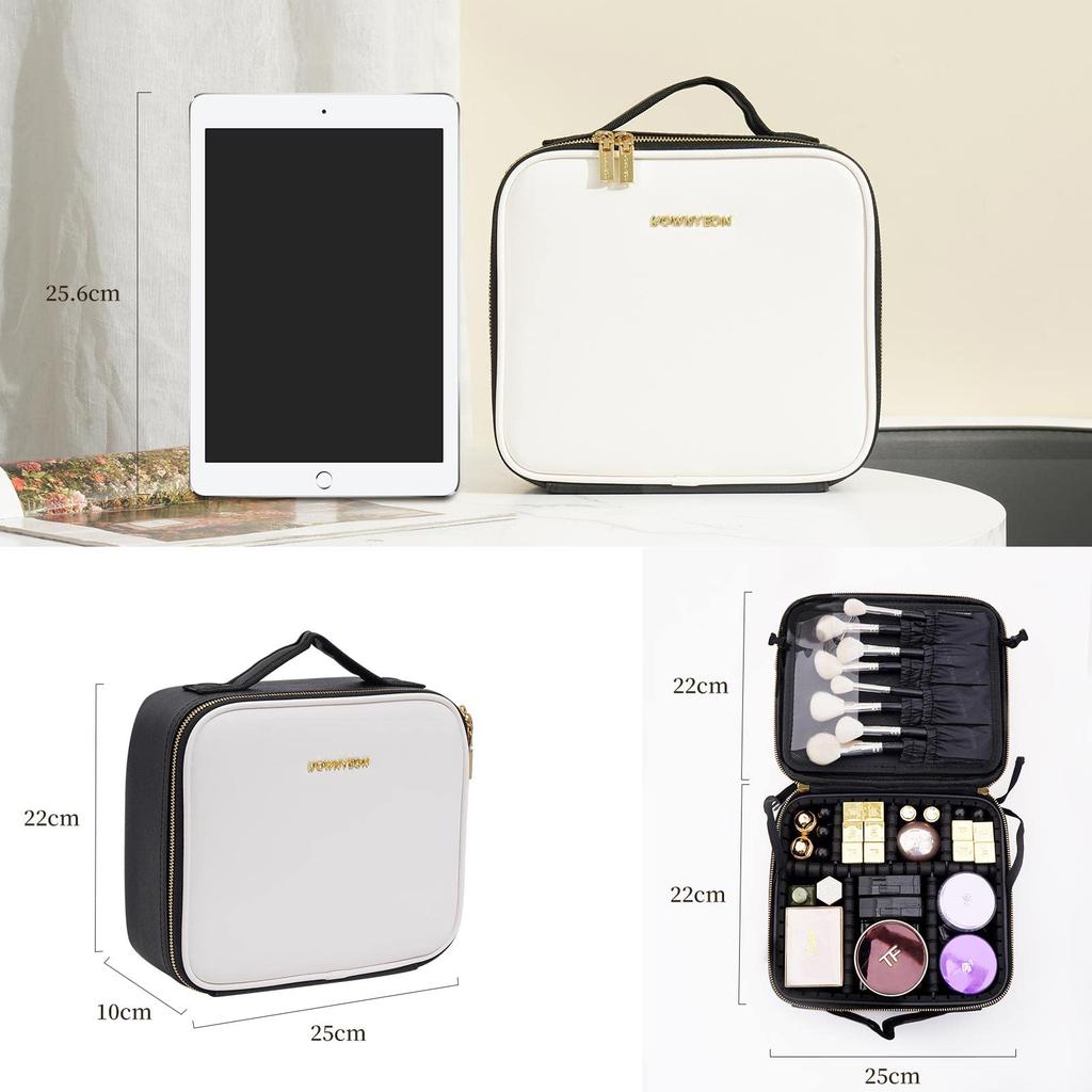 ROWNYEON Professional Makeup Large Adjustable Cosmetic Makeup Cosmetic Great S 26 x 23 x 9 cm Box, Capacity, Dividers, Waterproof, Box, Pouch,
