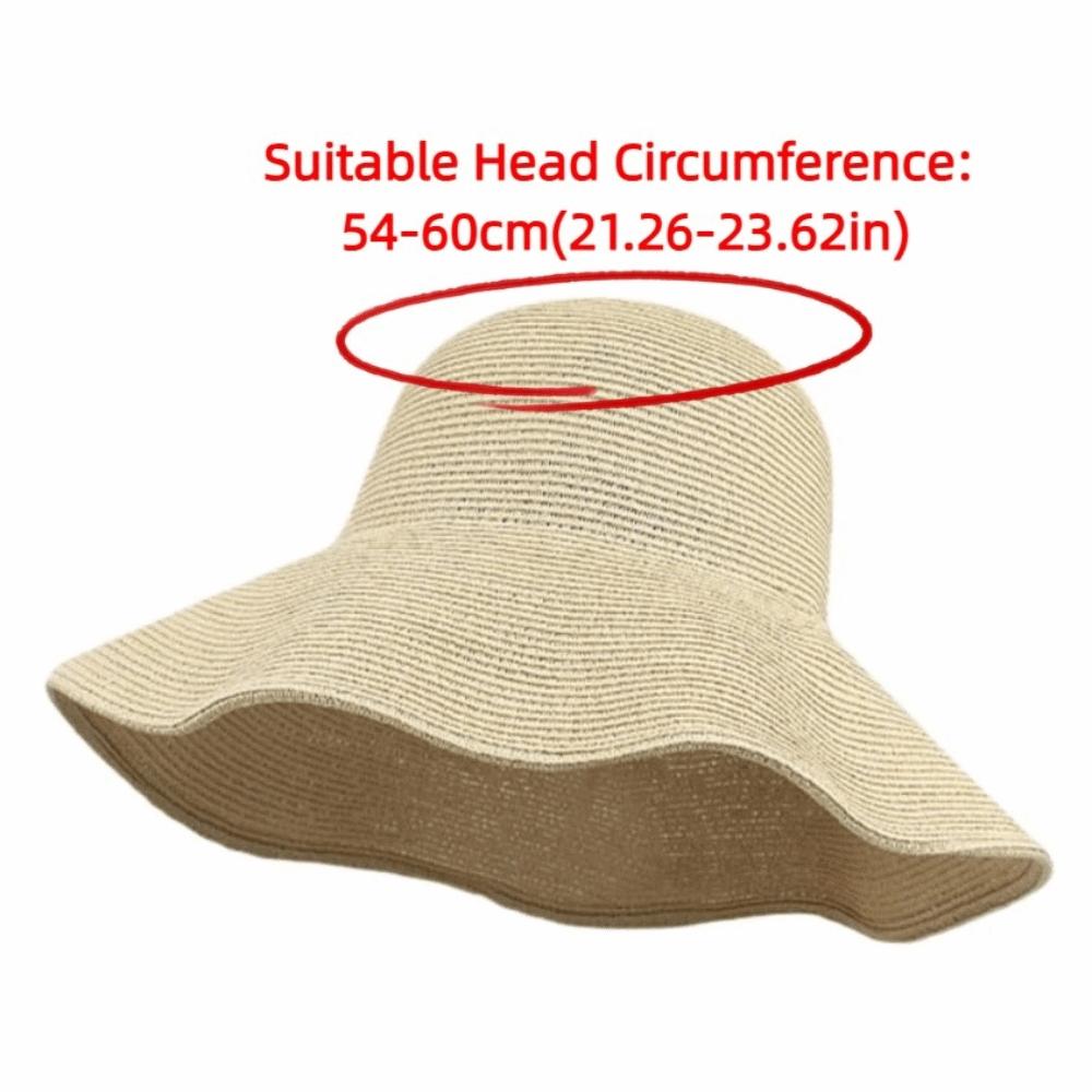 Solid Color Wide Brim Straw Hat Simple Korean Style Weave Bucket Hat Lightweight Soft Beach Hat Outdoor Activities