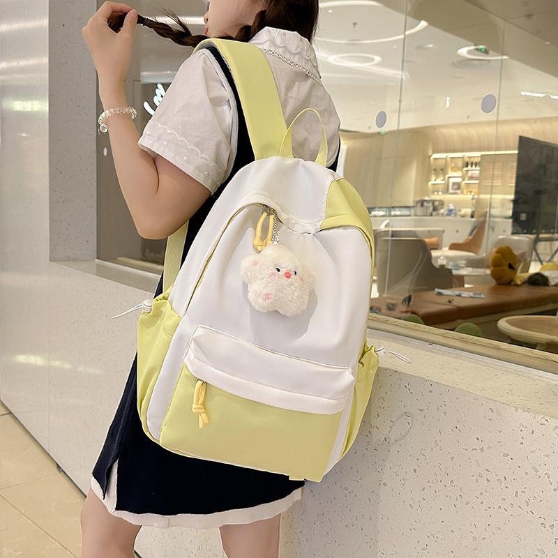 Letter Printed Backpack Women's Lightweight Schoolbag for Primary School Students Large Capacity Campus Backpack