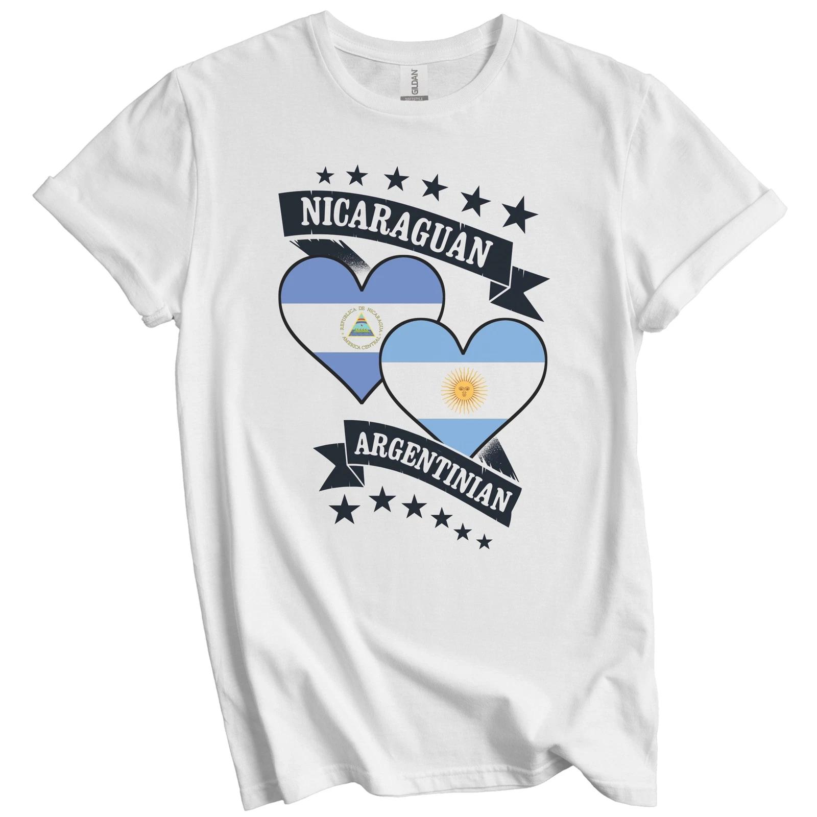 Nicaraguan Argentinian Heart Flags Nicaragua Argentina T-Shirt 4XL