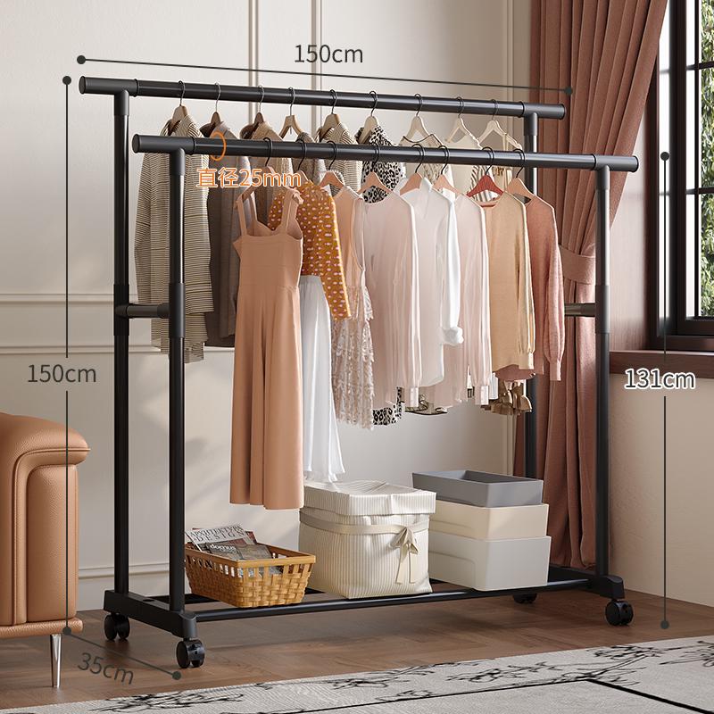 Multifunctional Floor Coat and Clothes Drying Rack for Bedroom, Balcony, or Dorm.