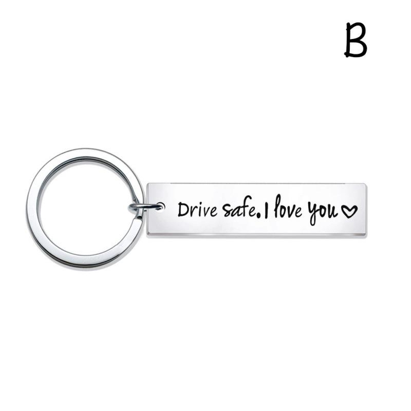 

Drive Safe Stainless Steel Keychain: 26 Letters for Car Keys & Husband Jewelry