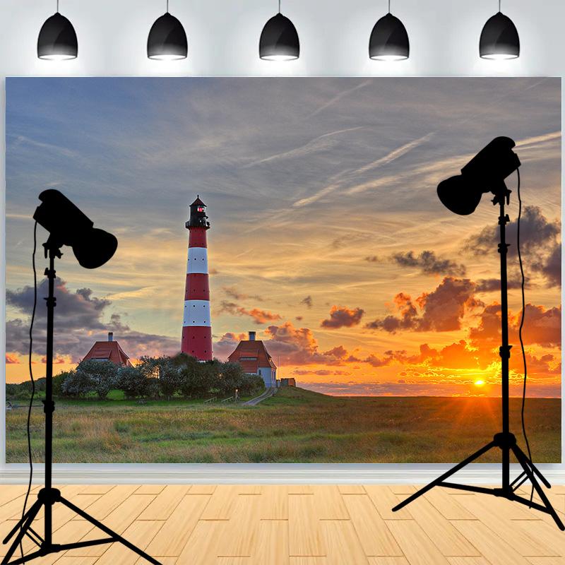 Marine Lighthouse Sailboat Theme Photography Background Wall Decor Romantic Healing Backdrops Portrait Photo Props LH-11