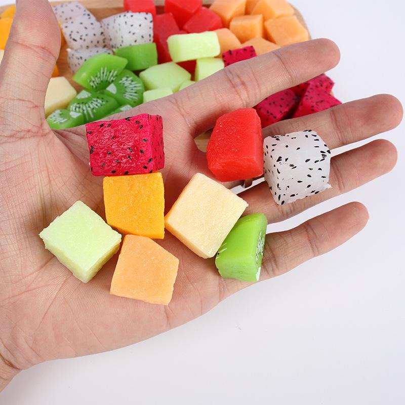 DIY Fake Mango Pitaya Fruit Cubes for Smoothie Photo Prop