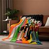 Retro Psychedelic Band Art Blanket for all seasons blanket lunch break throw gift
