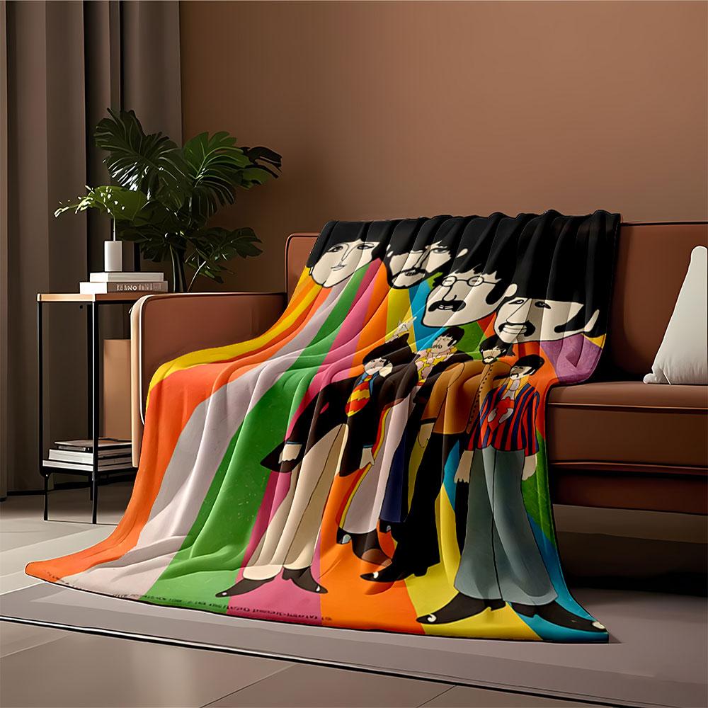 Retro Psychedelic Band Art Blanket for all seasons blanket lunch break throw gift