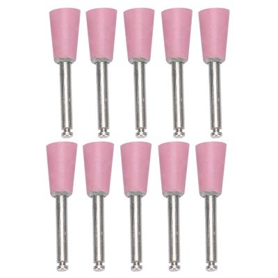 10pcs Dental Polishing Burs Low Speed Dental Grinding Polisher Burs Drill Bits Set Cup Shape Pink