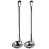 Stainless Steel Deep Bottom Soup Ladle and Strainer for Serving Soup and Porridge in Restaurants and Kitchens.