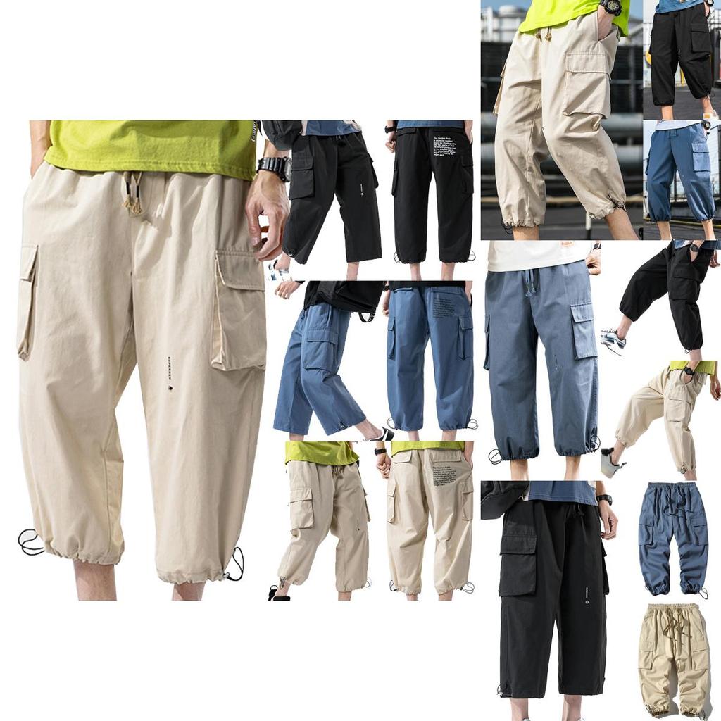 Relaxed Fit Men Capri Short Pants With Adjustable Ankles For Casual And Beachwear