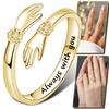 Words-Hugging Hands Open Ring Friendship Jewelry Gift Adjustable Antique Rings