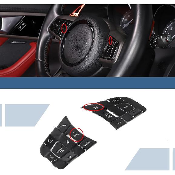 HAPPYHORSE Aluminum Alloy Car Multimedia Button Protective Cover Trim Sticker Decorative Accessories Compatible with Jaguar 15-21XE /16-21XF /16-21