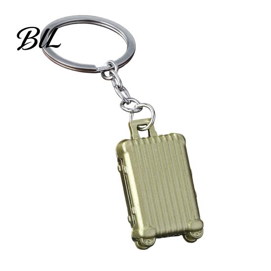 Decorative Bag Charms for Women Mini Suitcase Keychain, Metal Luggage Charm with Rolling Compact Travel Gadgets Wheels, Themed Backpack Accessories,