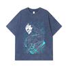 275 GSM Washed T-shirts 100% Cotton Kaiju No 8 V8 Kafka Print Unisex Heavy Cotton T Shirt