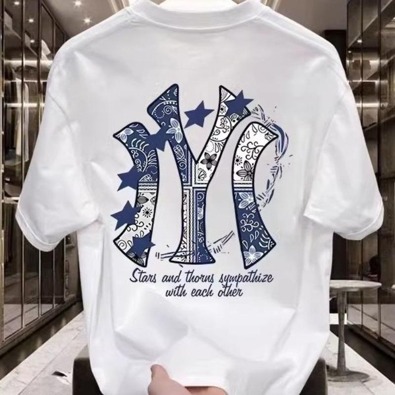 

Summer New Short-sleeved Loose Casual Printed Half-sleeved Versatile Top T-shirt S білий