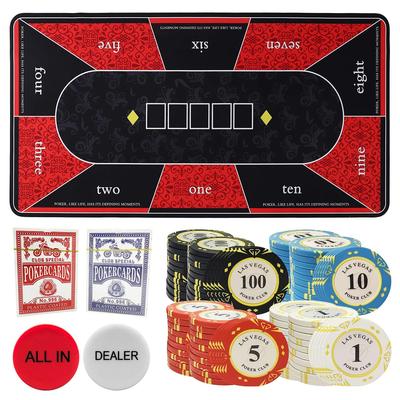 [Specificație Profesională] Covoraș de Poker Set de Poker cu Jetoane Jetoane de Poker ALL IN DEALER Cărți de Joc Separat Set Suplimentar (Set de bază Mic)