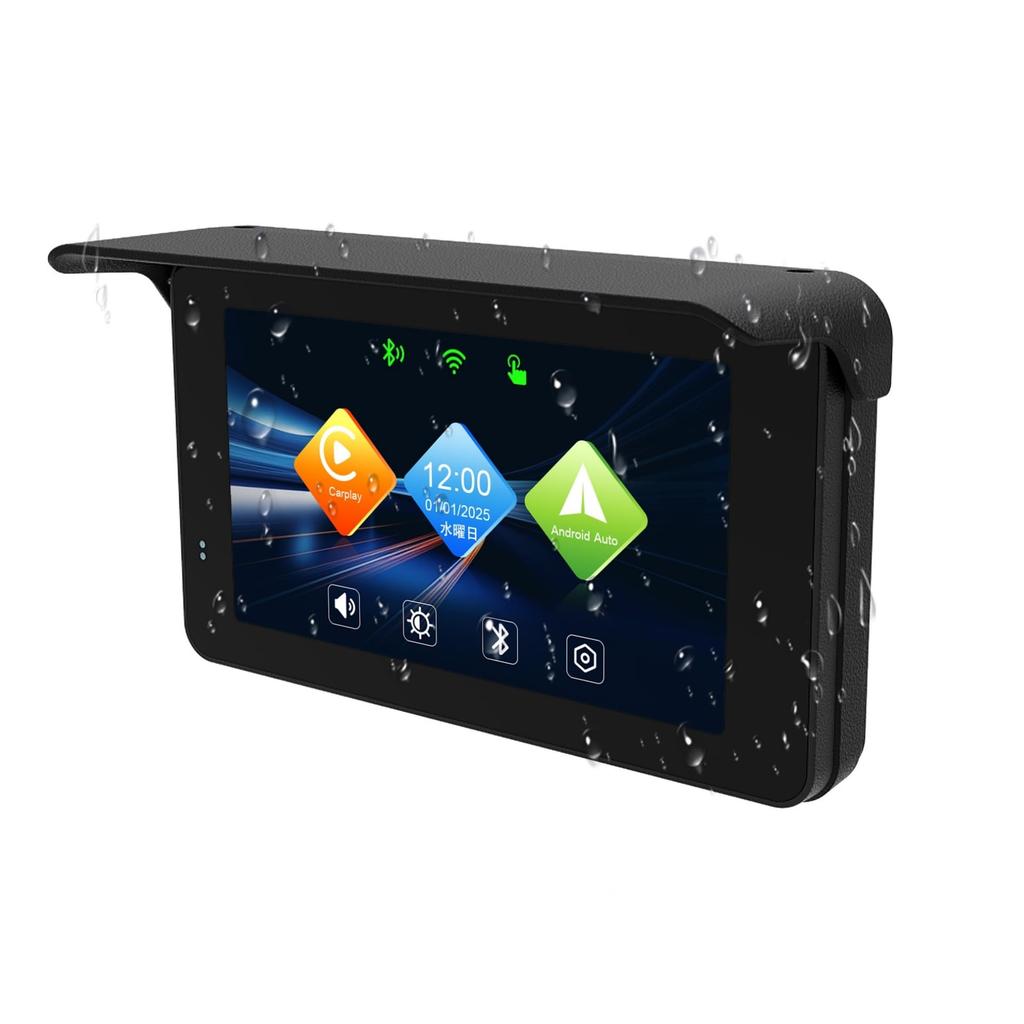 New Motorcycle a IPS Touchscreen Smart Monitor with IP65 Waterproof and Dustproof Compatible with Motorcycle Helmet Bluetooth Portable Navigation