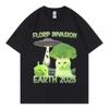 Florp Lnvasion Funny Alien Brainrot Cat Dank Meme T Shirts Fashion Y2k Clothing Short Sleeve T-shirt Unisex Casual Cute T-shirts