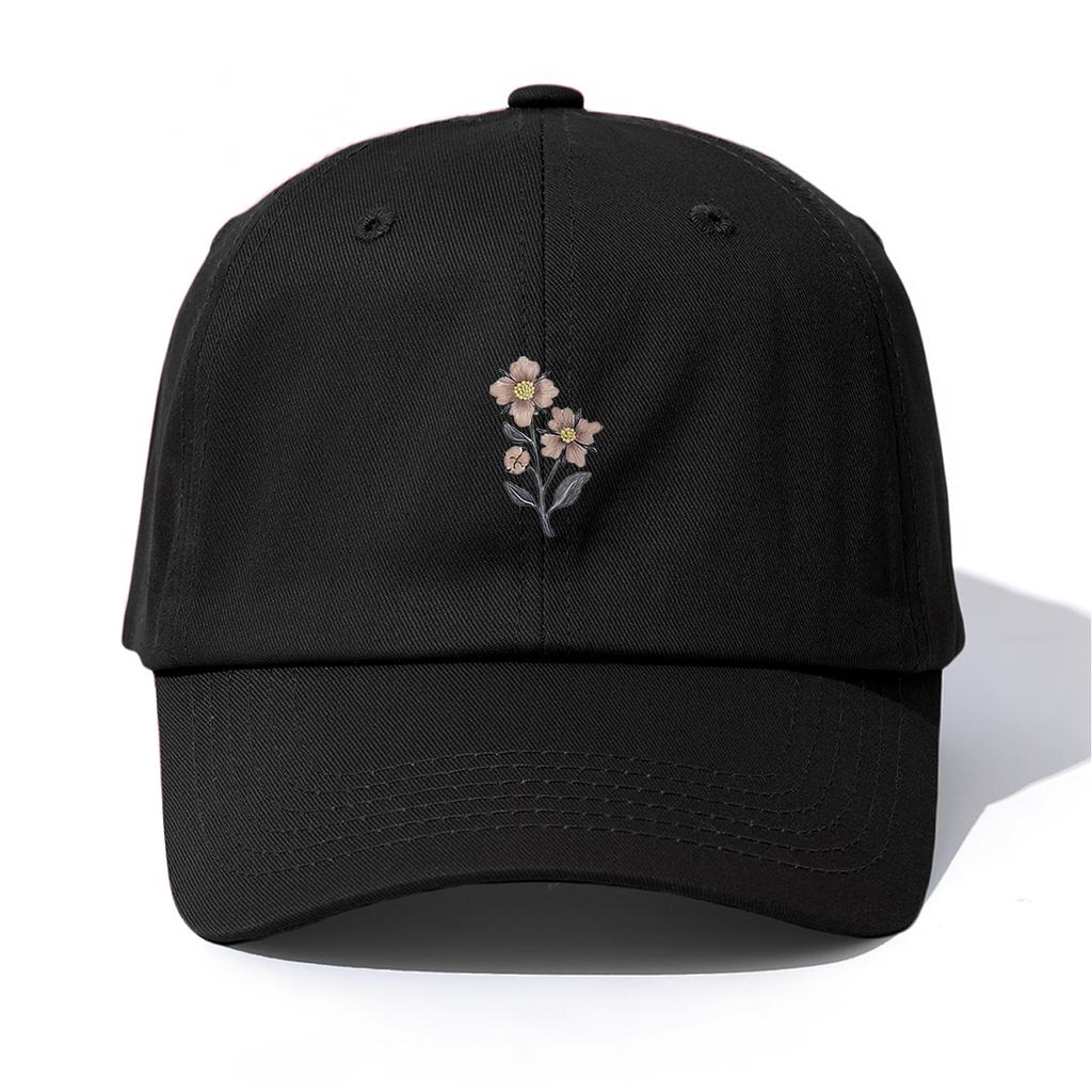 1pc Flower Print Baseball Cap for Adults, Minimalist Retro Style Casual Soft Adjustable Dad Hat, Perfect As Gift