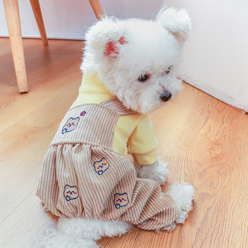 PETCIRCLE Pet Circle Dog Quad Pet Clothing Clothing Corduroy Good Friends Overalls Collection