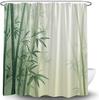 Bamboo Shower Curtain Watercolor Green Bamboo Plant Rustic Nature Spa Forest Tree Japanese Asian Art Scenic Fresh Spring
