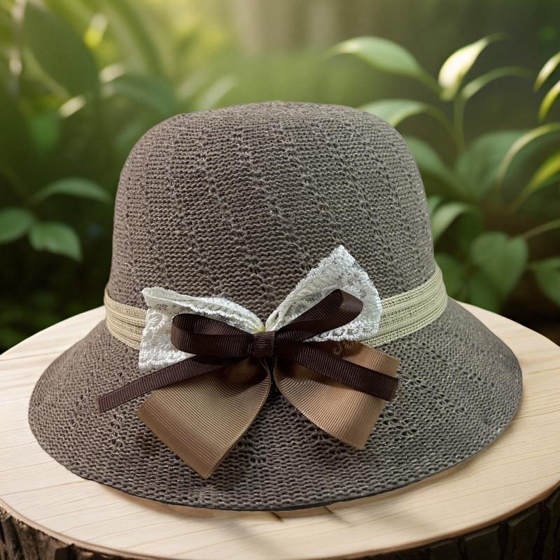 Classic Straw Sun Hat With Wide Brim And Butterfly Bow For Summer Beach Vacation