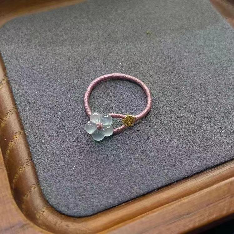 New Light Green Butterfly Sparkly Open Adjustable Ring All-match Ring Ring for Women Jewelry Resin Ring