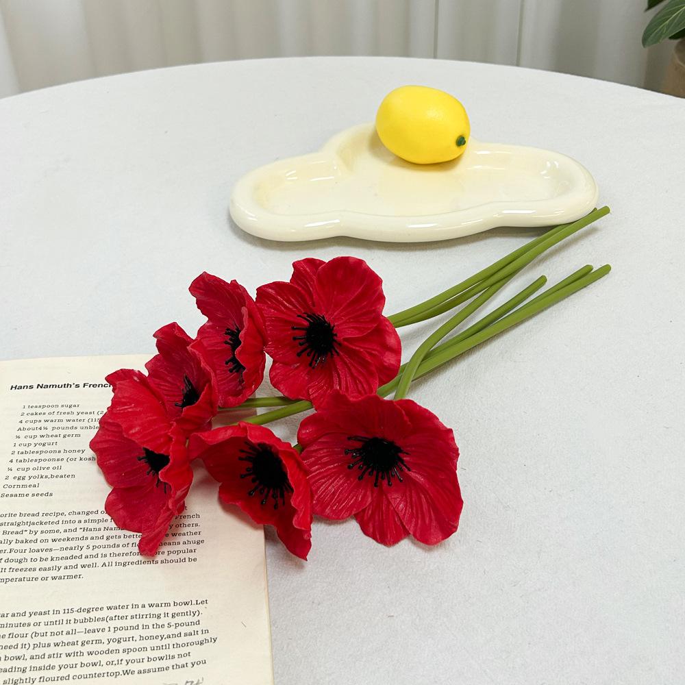 Simulation Pu Poppy Fake Flower, Single Poppy Mini Artificial Flower Home Flower Arrangement Decoration