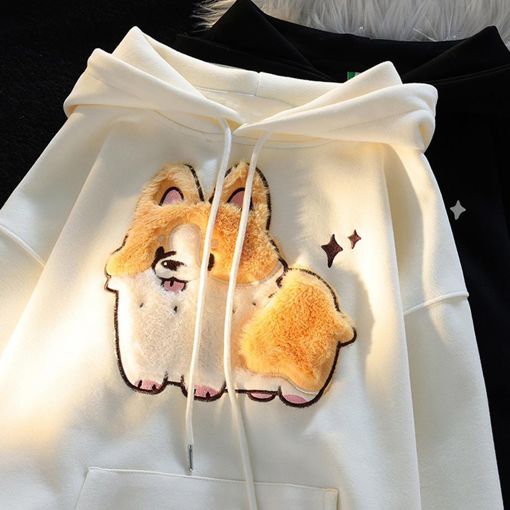 Ladies Fashion Casual Long Sleeve Round Neck Hoodie Pullover Top With  Pockets