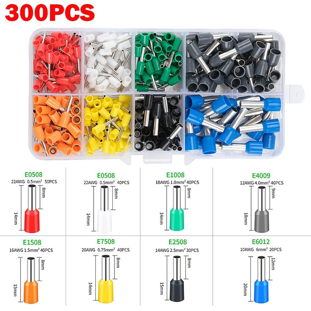 Insulated End Insulated Cable End Crimps Ferrule Assorted Size Box Set Wire Ends Terminals Wire Ferrules Terminals