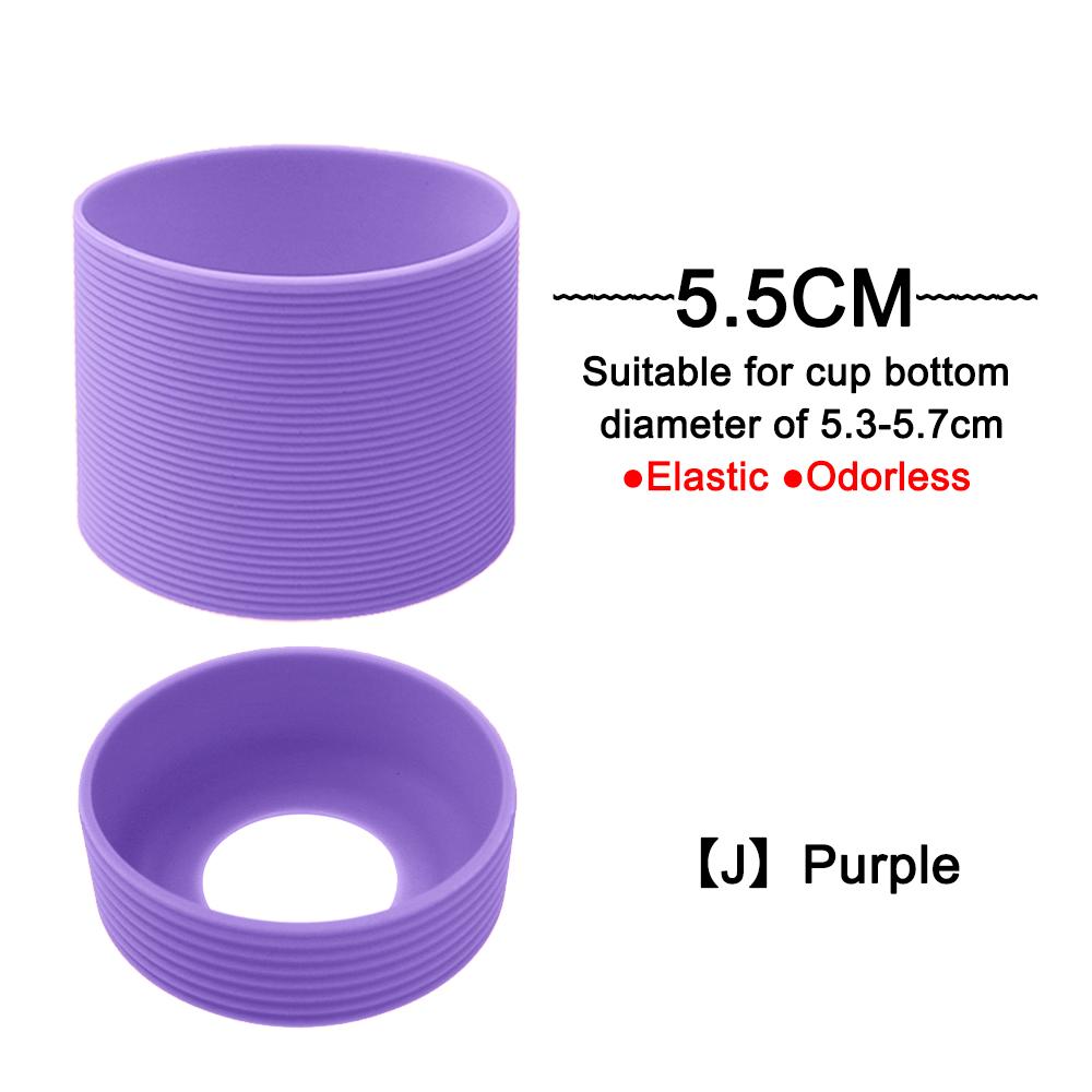2Pc/Set 5.5cm 15 Colour Threaded Soft Silicone Cup Sleeve Bottom Heat Insulated Resistant Ring Sheath Anti Slip Good Toughness