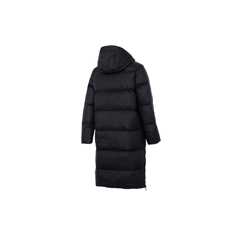 Under Armour Solid Logo Sports Casual Long Hooded Down Jacket Women Outerwear Black 1375454-001