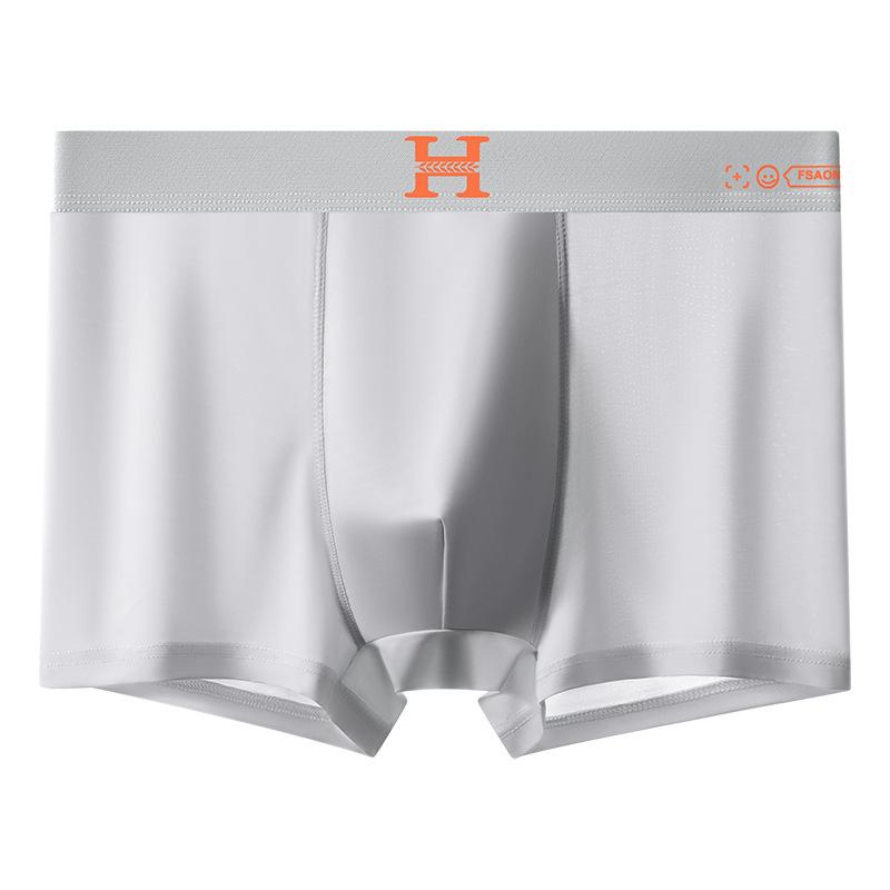 Ice Silk Men's Boxer Shorts - Ultra-thin, Comfortable, Magnet Crotch Briefs, Four-Corner Design
